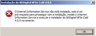 ConfigIIS1_Erro de solicitação de instalação