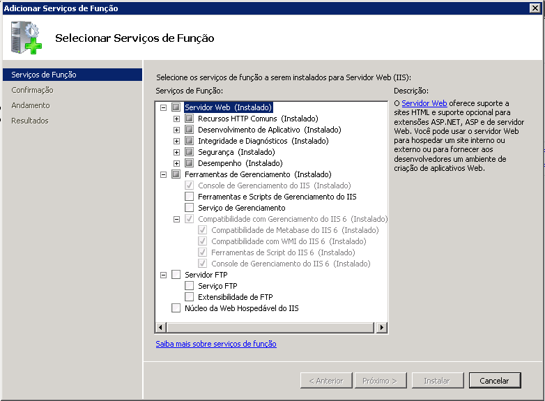 ConfigIIS5_Habilitar Função do Servidor 08_IIS6