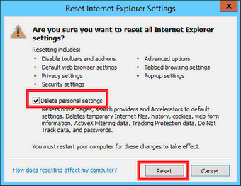 ConfigIE9_Excluir Configurações Pessoais