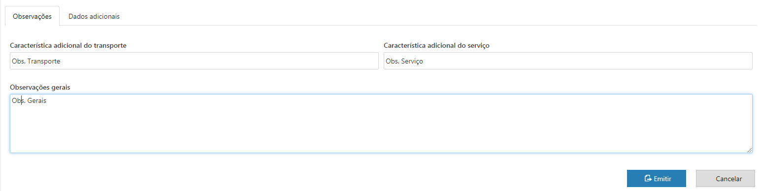 ObservacoesCteComplementar