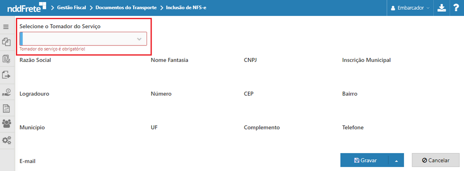 nfse tomador (participantes)